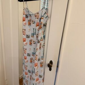 Printed Spaghetti Strap Maxi Dress